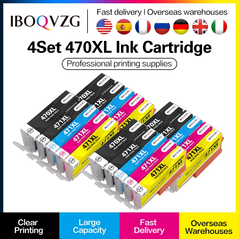 IBOQVZG 470 471 Ink Cartridge PGI 470 CLI 471 For Canon PGI-470 CLI-471 MG6840 MG5740 MG 6840 MG 5740 TS5040 TS6040 Printer