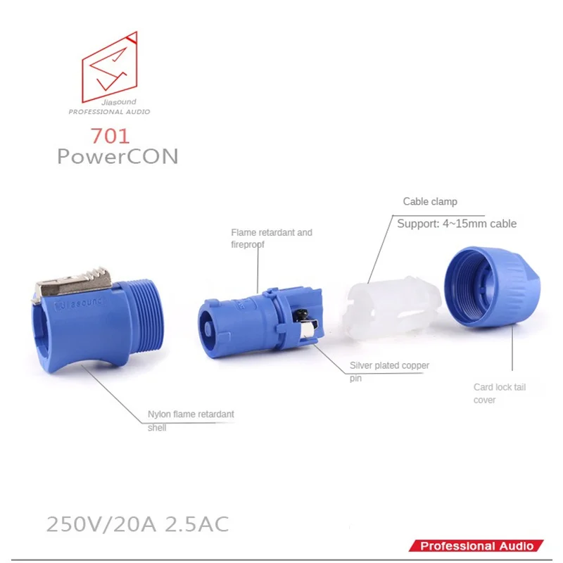 1 ~ 8PCS Powercon Chassis Connector 20A 3 pin Power femmina Socket terminali NAC3MPA-1 e NAC3MPB-1 per trapano elettrico LED Stage