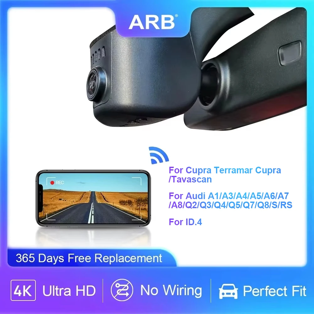 Dashcam für Cupra Terramar 2024 2025 2026, für Cupra Tavascan 2023-2025/Audi-Modelle/ID.4 2021-2024, ARB 4K Autokamera