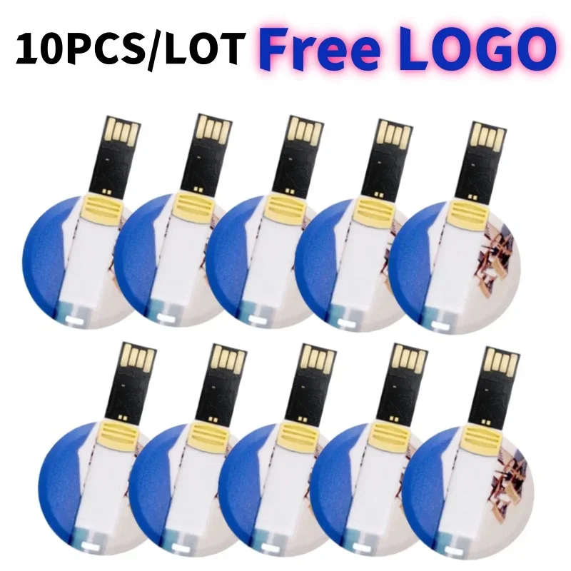 

10pcs Color Printed Wedding Photos USB 2.0 Flash Drive 128GB Free Custom Logo Pen Drive 64GB Creative Business Gift Memory Stick