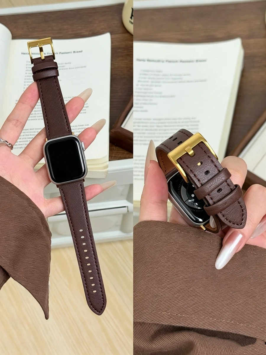 Leder-Schlaufenarmband für Apple Watch Serie Ultra 11/10/9/8/7/6/5/4/3/2/1 SE 38mm 40mm 41mm 42mm 44mm 45mm 46mm 49mm Armband
