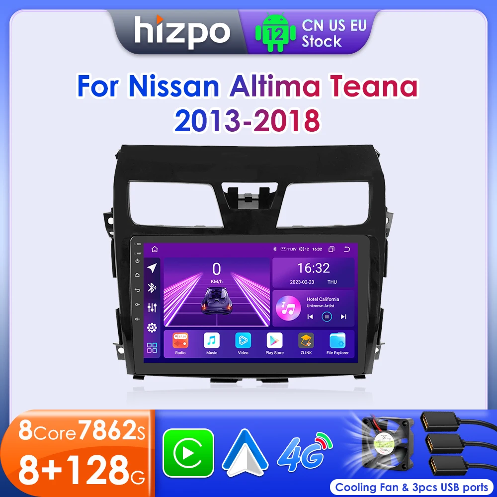 

Hizpo 2 DIN Android Car Radio for Nissan Teana 3 2013 - 2018 Auto Multimedia Player GPS Navigation Octa Core 7862 4G Wifi RDS BT