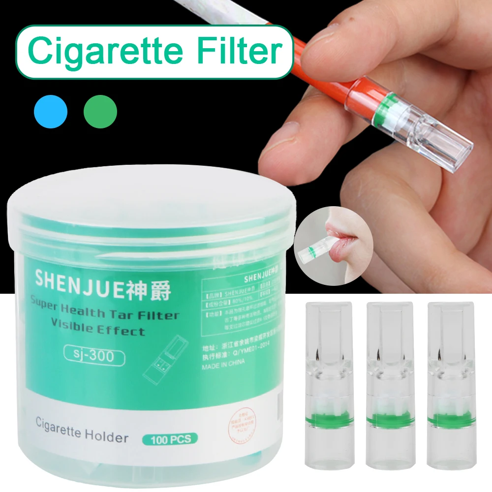 Tobacco Cigarette Filter 100pcs Health Care Disposable Smoking Reduce Tar Filtration Cigarette Cleaning Holder Converter