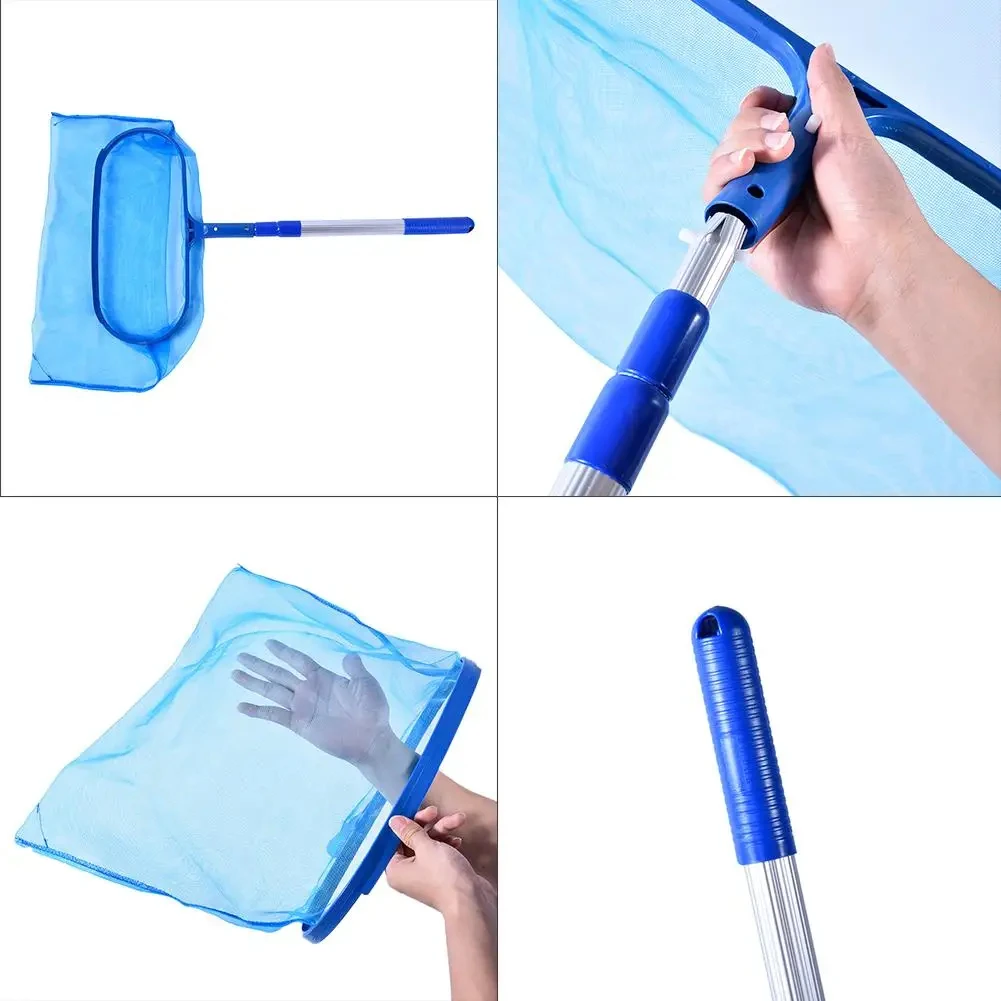 Deep Skimmer Net with 17"-40" Telescopic Pole Leaf Skimmer Fine Mesh Net Rake Net for Cleaning Above Ground Inground Pool Hot Tu view 3