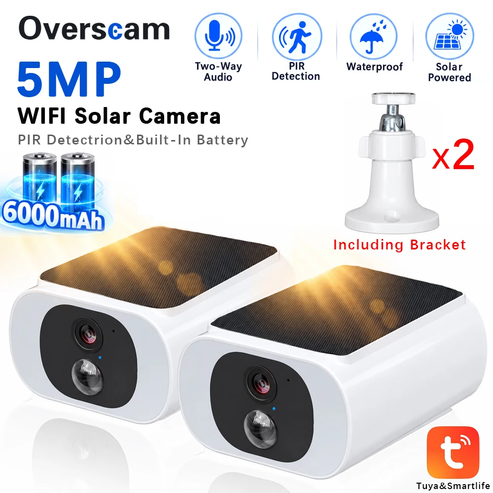 Tuya Tuya Smart 5MP WiFi Solar Security 6000mAh Built In Battery Outdoor Wireless Surveillance PIR Detection Solar Power CCTV Camera - Aliexpress Deal
