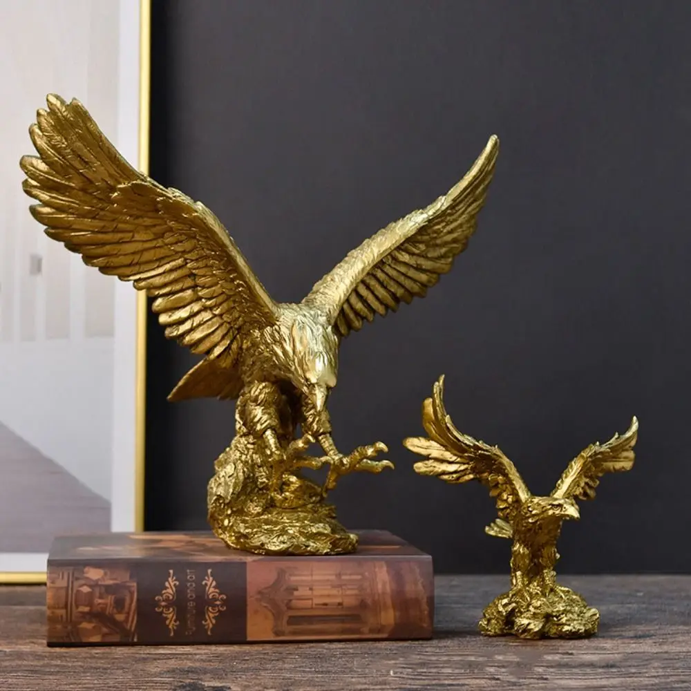 Resin American Golden Eagle Figurines Home Office Desktop Decoration Model Collection Statues Ornament Decor Objects Accessories