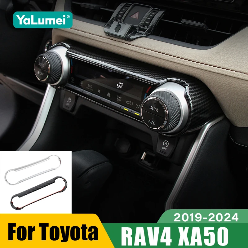 

For Toyota RAV4 XA50 2019 2020 2021 2022 2023 2024 Hybrid Car Air Conditioning Control Fan Speed Knobs Cover Accessories