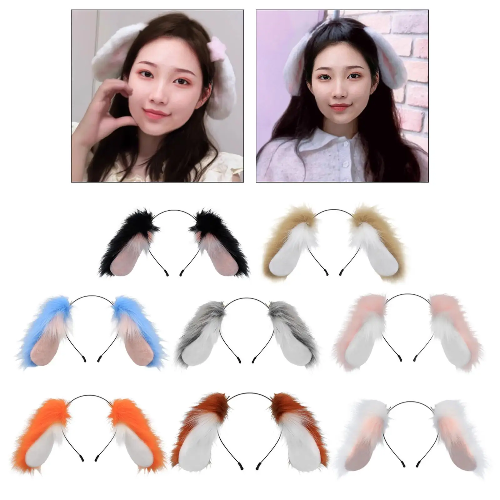 Accessoire en peluche de bandeau d'oreilles de chien pour les célébrations et les événements d'animaux