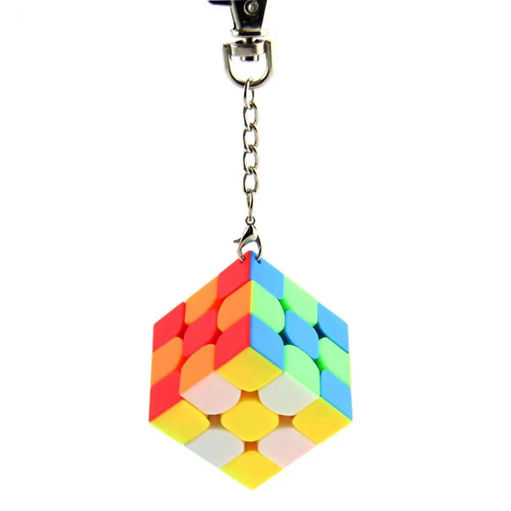 Mini 3*3*3 Keychain Magic Cube Stickerless Speed Cube Puzzle Educational Toy For Children Kids