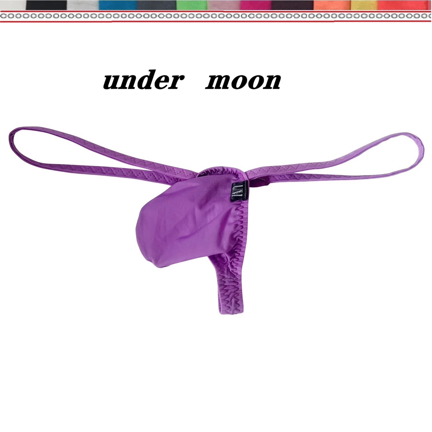 Thin Men's Super Low Waist Sexy Thong U-shaped Convex Pocket Underwear for Slim Waist High Elasticity Pure Desire Men's Briefs