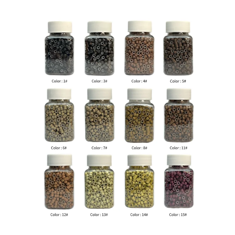 500 капсул/бутылка, микросиликоновое кольцо, бусины для наращивания волос, кольцо для наращивания волос, силиконовая подкладка, бусины, 12 цветов, микрозвенья, инструмент для наращивания женских волос с перьями