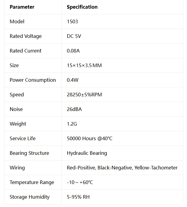 FOR DELTA New 1503 1.5CM High Speed Notebook Micro Turbo Blower Cooling Fan DC5V