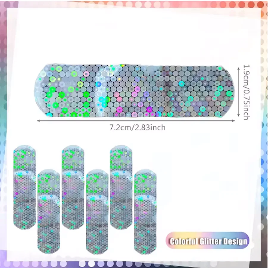 20/50 قطعة من الضمادات اللامعة القابلة للتنفس ومقاومة للماء من البولي ايثيلين