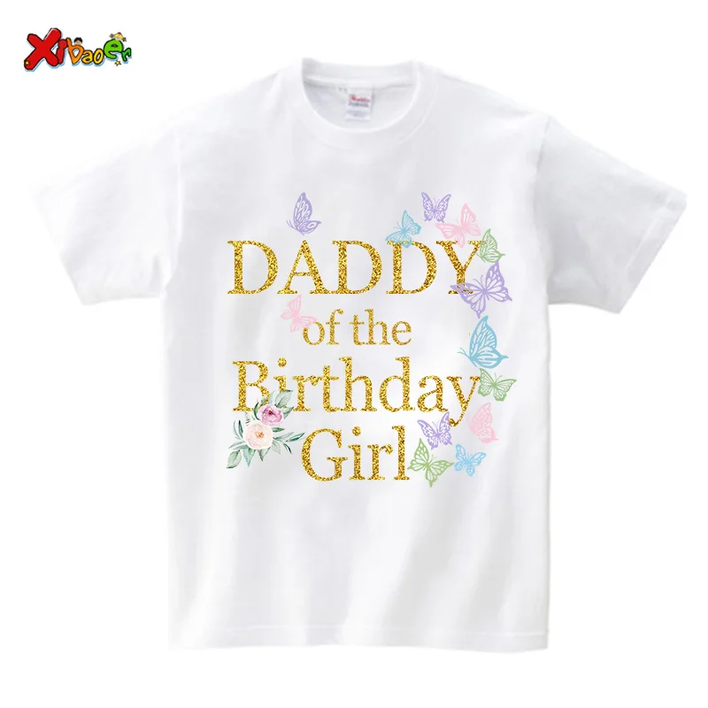 Girl Birthday T Shirt Butterfly Party Matching Family OutfitsTshirts Kids Custom Name Clothes Children Clothes Girls 9th 5 Years