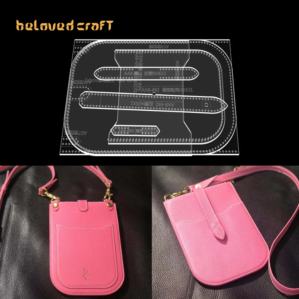 

BelovedCraft Leather Bag Pattern Making with Kraft Paper and Acrylic Templates for Women's Small Crossbody Bag, Phone Bag