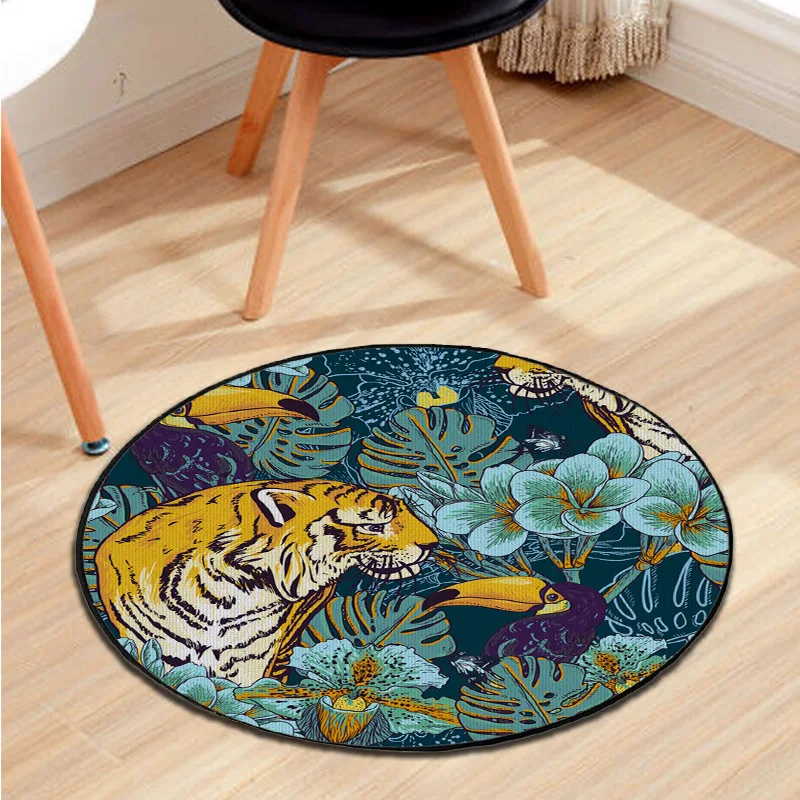 Jungle Wildlife Mat American Pop Art Tiger Leopard Printed Rug Living Room Decorative Carpet Non-slip Absorbent Bathroom Doormat