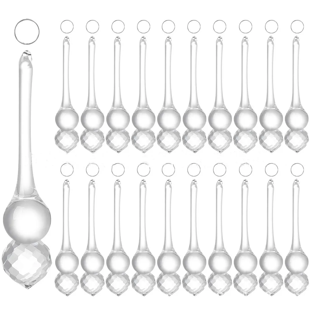10 قطعة قطرات المطر الكريستال واضحة المعلقات المعلقة مصباح نجف الزجاج الخرز إكسسوارات الستائر أجزاء ديكور معلقة DIY بها بنفسك #4