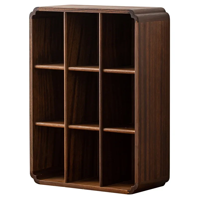 Walnut wall antique shelf desktop storage display lattice solid wood multi-treasure pavilion teacup decoration