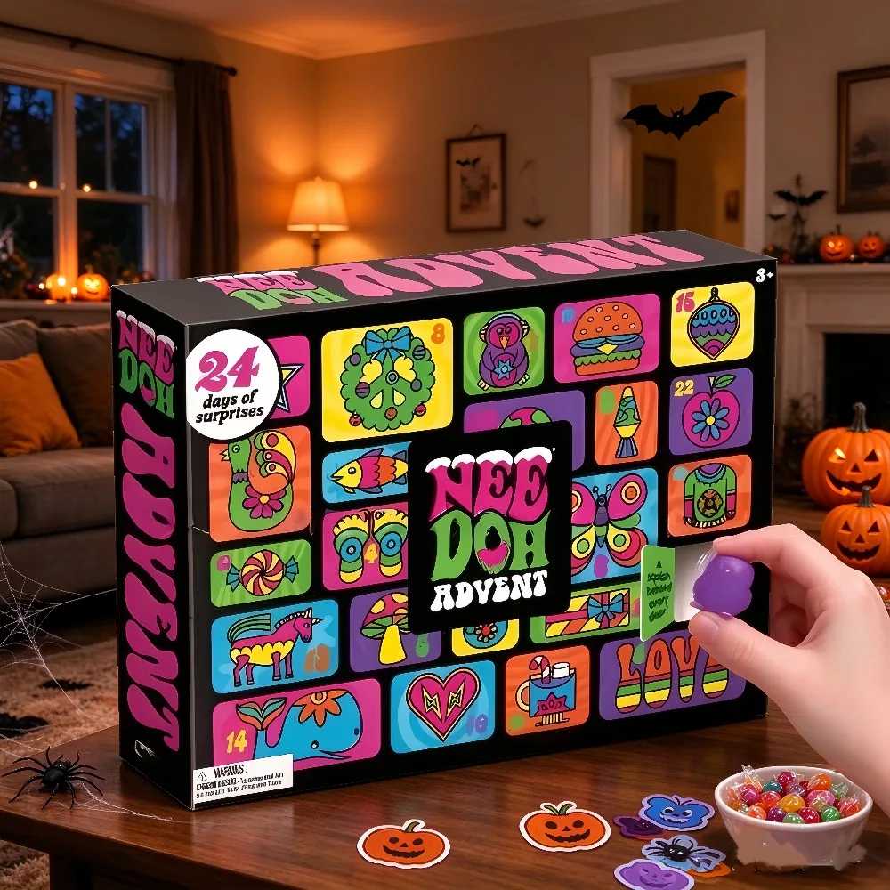 Hot Needoh Arrival Calendar 24 Days Surprise Countdown Halloween Family Friends Blind Box Party Squeezing Toys Stress Relief
