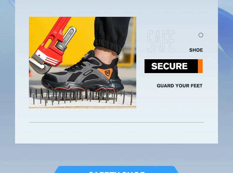 Work Safety Shoes Breathable Men Work Protective Sneakers Anti-Puncture Work Shoes Male Steel Toe Outside Sport Shoes