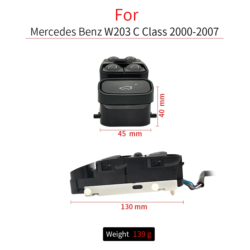 For Benz W203 Car Electric Power Master Window Switch Replacement For Mercedes C Class 2000-2006 C180 C200 C230 C300 2038210679