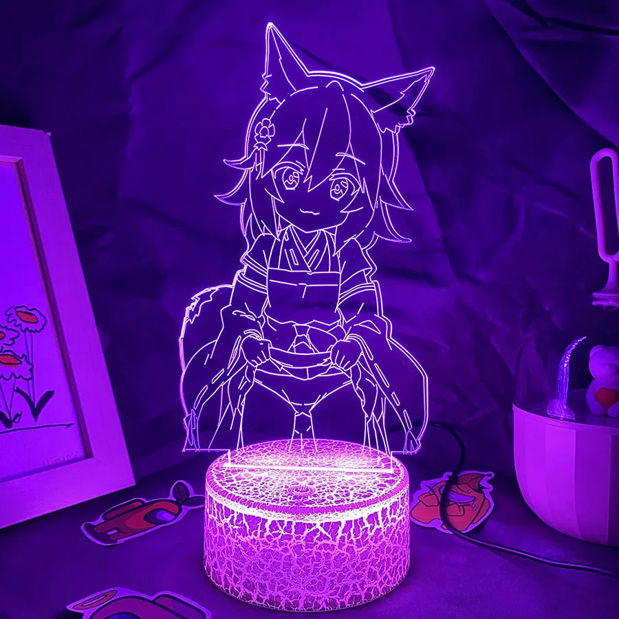 Anime The Helpful Fox Senko San 3D LED Neon Nightlight Birthday Gift for Friend Otaku Bedroom Decor Manga Lava Lamp No Senko San