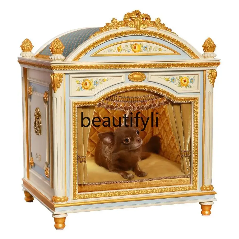 

Solid Wood Indoor Pet Cat Dog House Small Dog House Cat Dog House Cage Villa