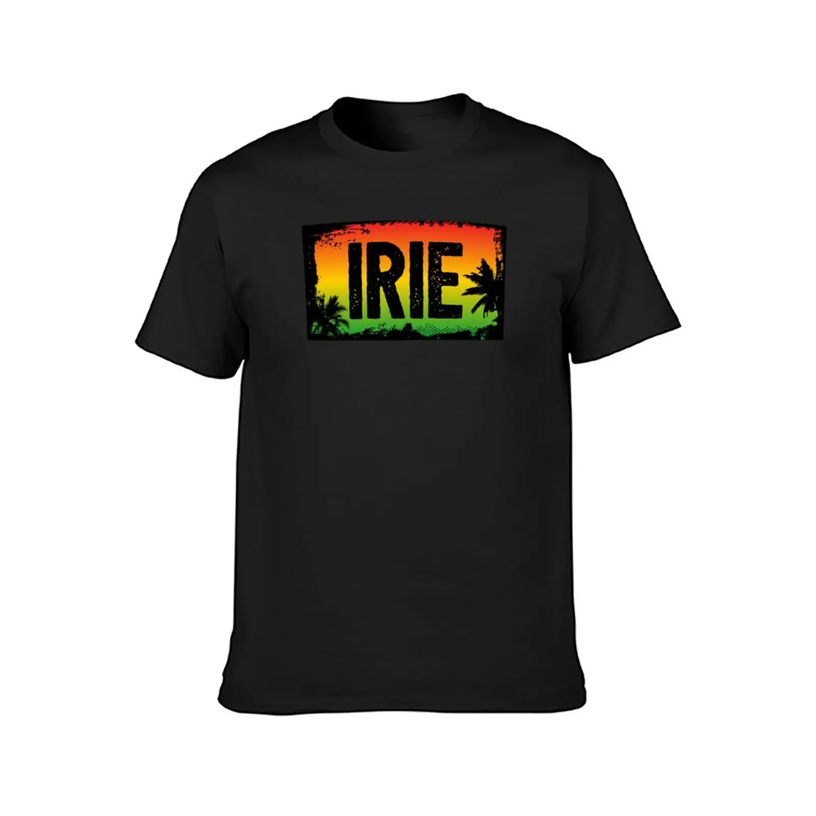 IRIE Rasta Flag Colours and Palm Trees T-Shirt aesthetic clothes sweat plus sizes funnys men graphic t shirts