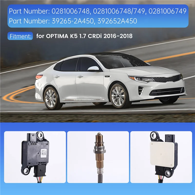 Leading-Edge-Car Particulate Sensor 39265-2A450 0281006748 0281006749 For KIA OPTIMA K5 1.7 Crdi 2016-2018