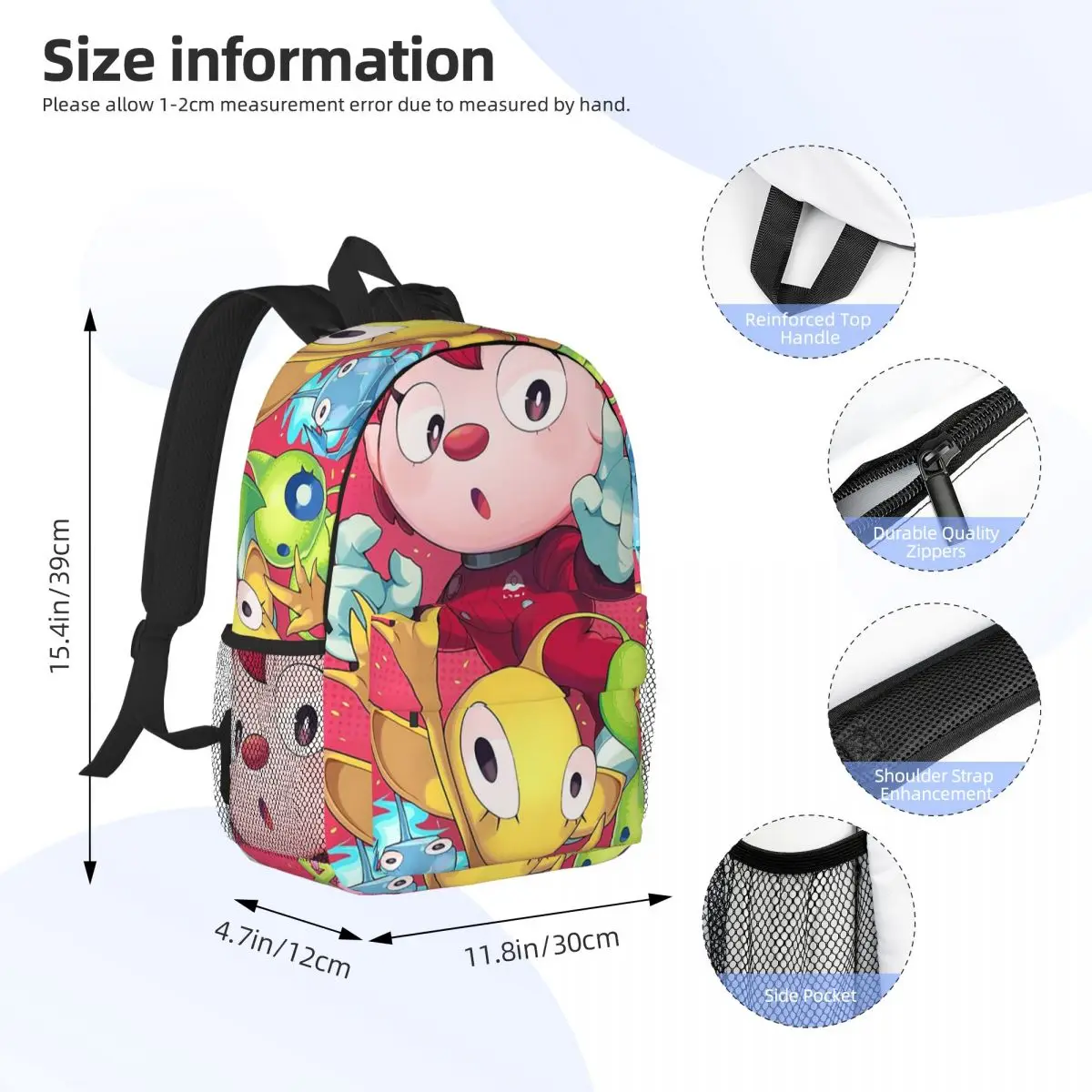 Pikmin 4 Pikmin Series Backpack Student BookBag Children School Bag Laptop Shoulder Bags for Men Women