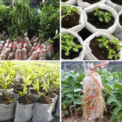 100pcs Biodegradable Nursery Bag Non-woven Planting Bags Plant Grow Bags Home Garden Accessories Tools Grow Gardening Tools