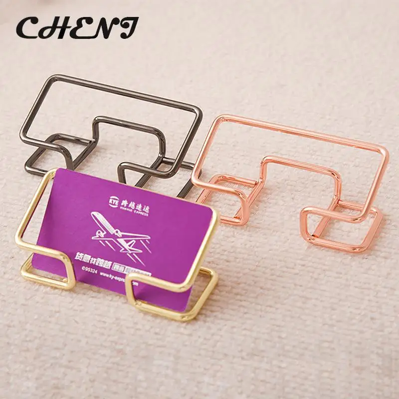 Business Card Holder Desk Bracket Cards Organizer Office Gift Display Holders