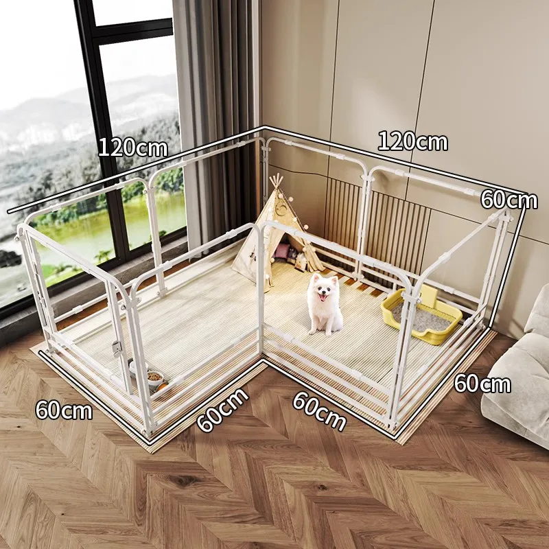 Imagem -06 - Indoor Pequeno Pet Gaiola Total Transparente Montar Anti-escape Impedindo Violação Teddy Bichon Cerca de Crate Puppy Pen Cães