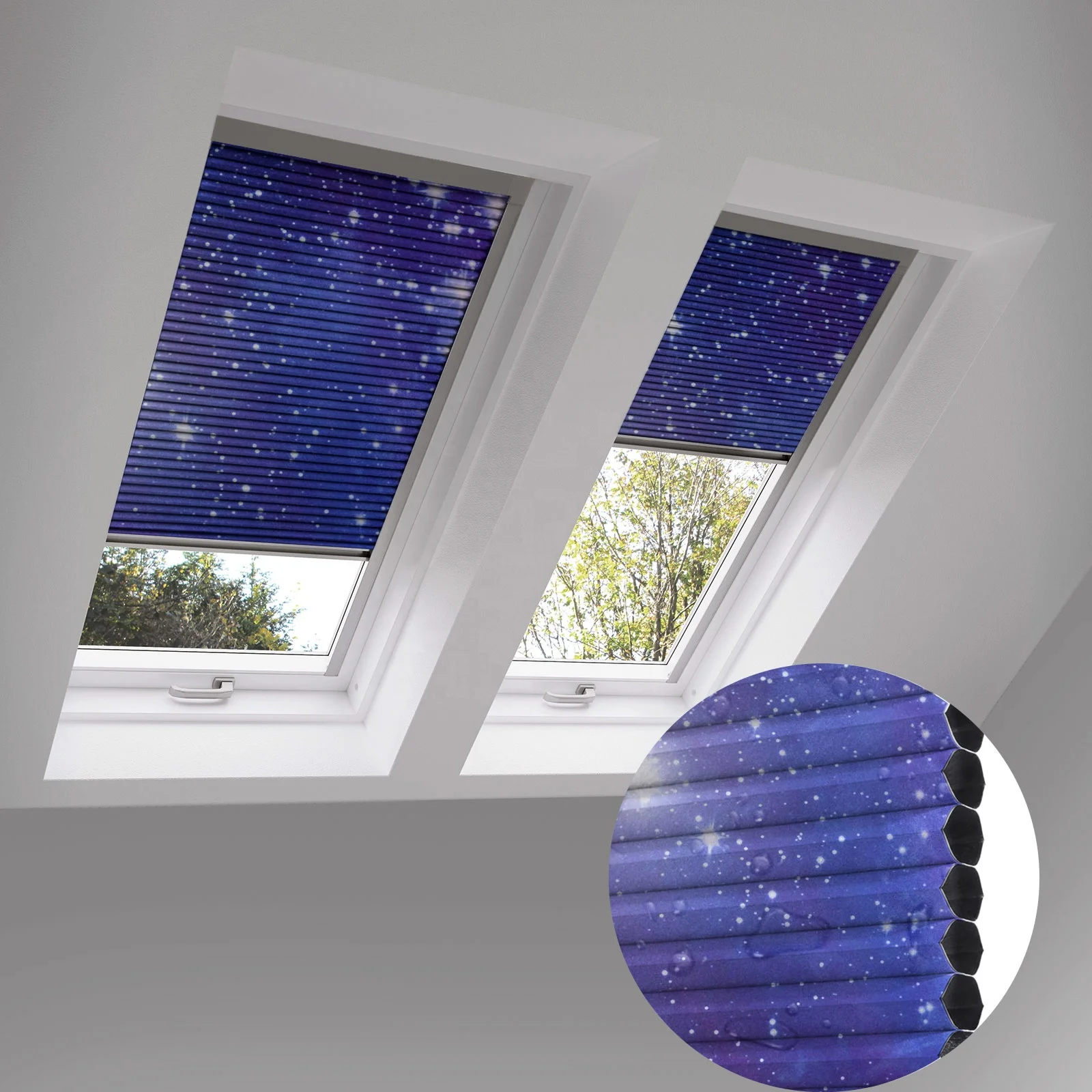 Persianas no tejidas a prueba de agua para persianas de tragaluz en forma de panal, persianas de ventana celular de ajuste perfecto para tragaluz