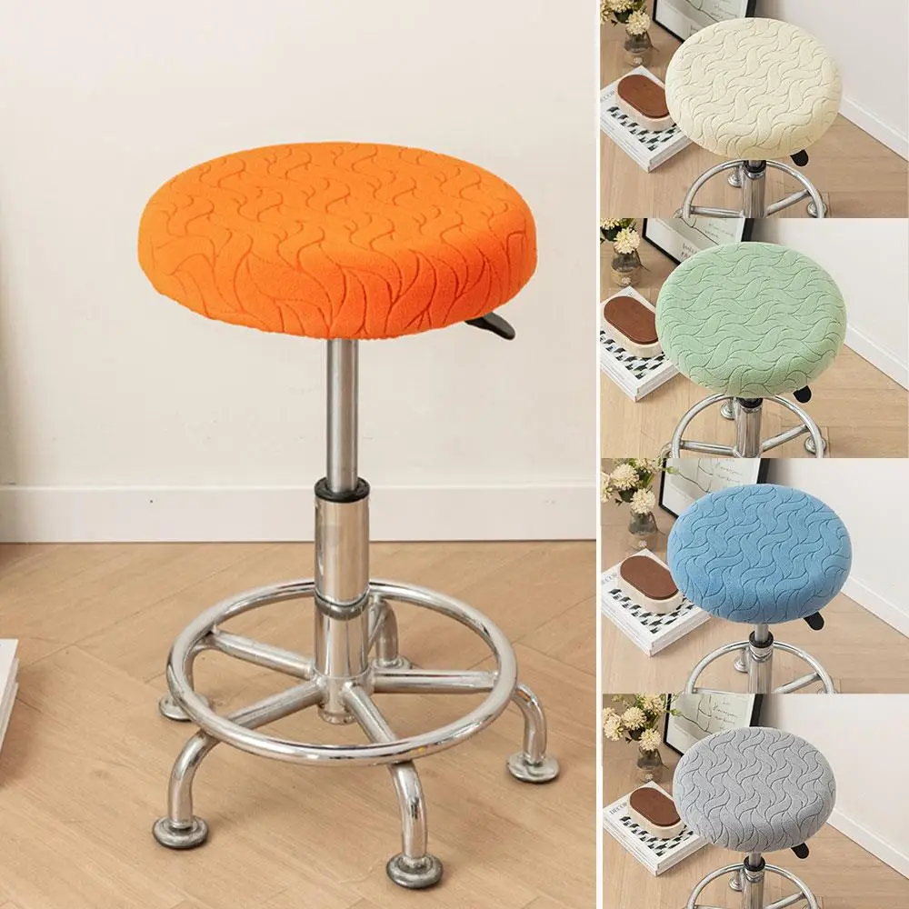 

Round Stool Cover Bar Stool Cover Seat Cushion Protector Stool Cushion Case Dust-proof Non-slip Jacquard Stool Slipcover