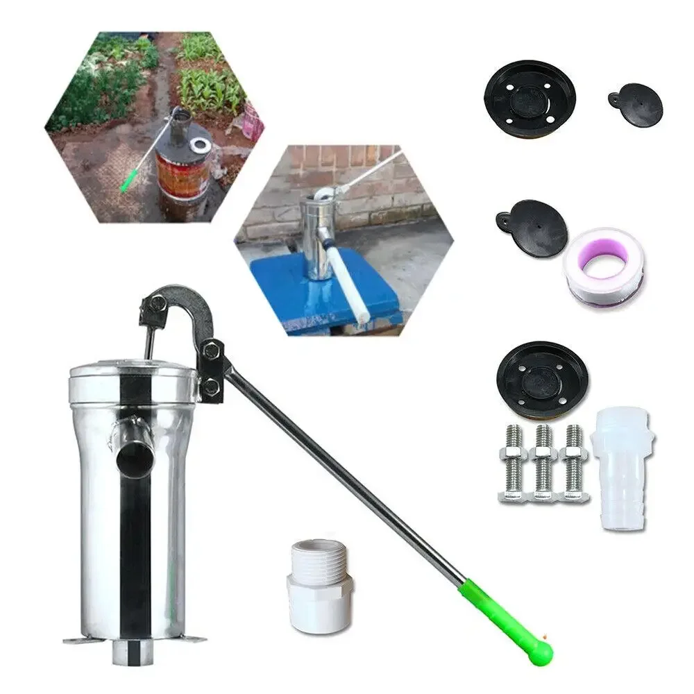 

Stainless Steel Manual Pitcher Water Pump Well Jet Pump Hand Shake Suction Kit Gardening Tools and Equipment