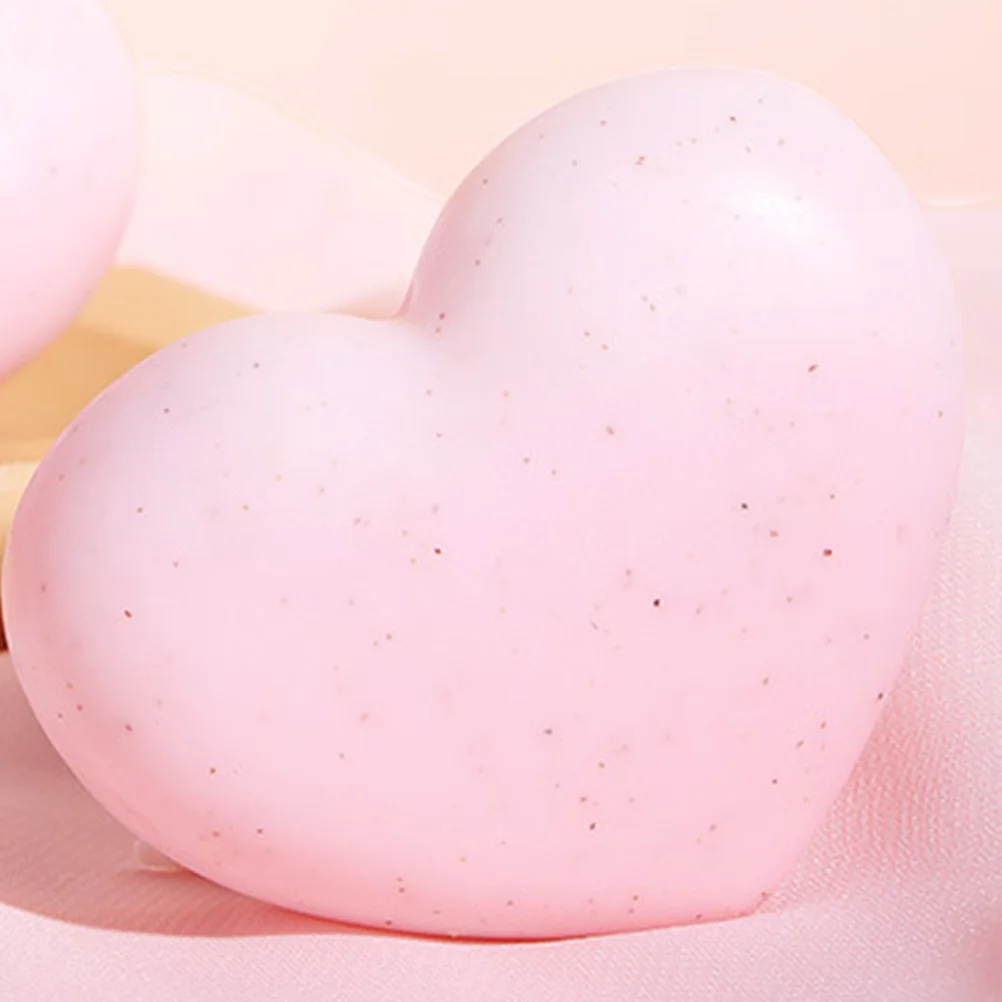 Handmade Smooth Skin Heart Shaped Fragrant Soap Face Cleansing Exfoliating Soap (Pink) handmade soap heart shape soap