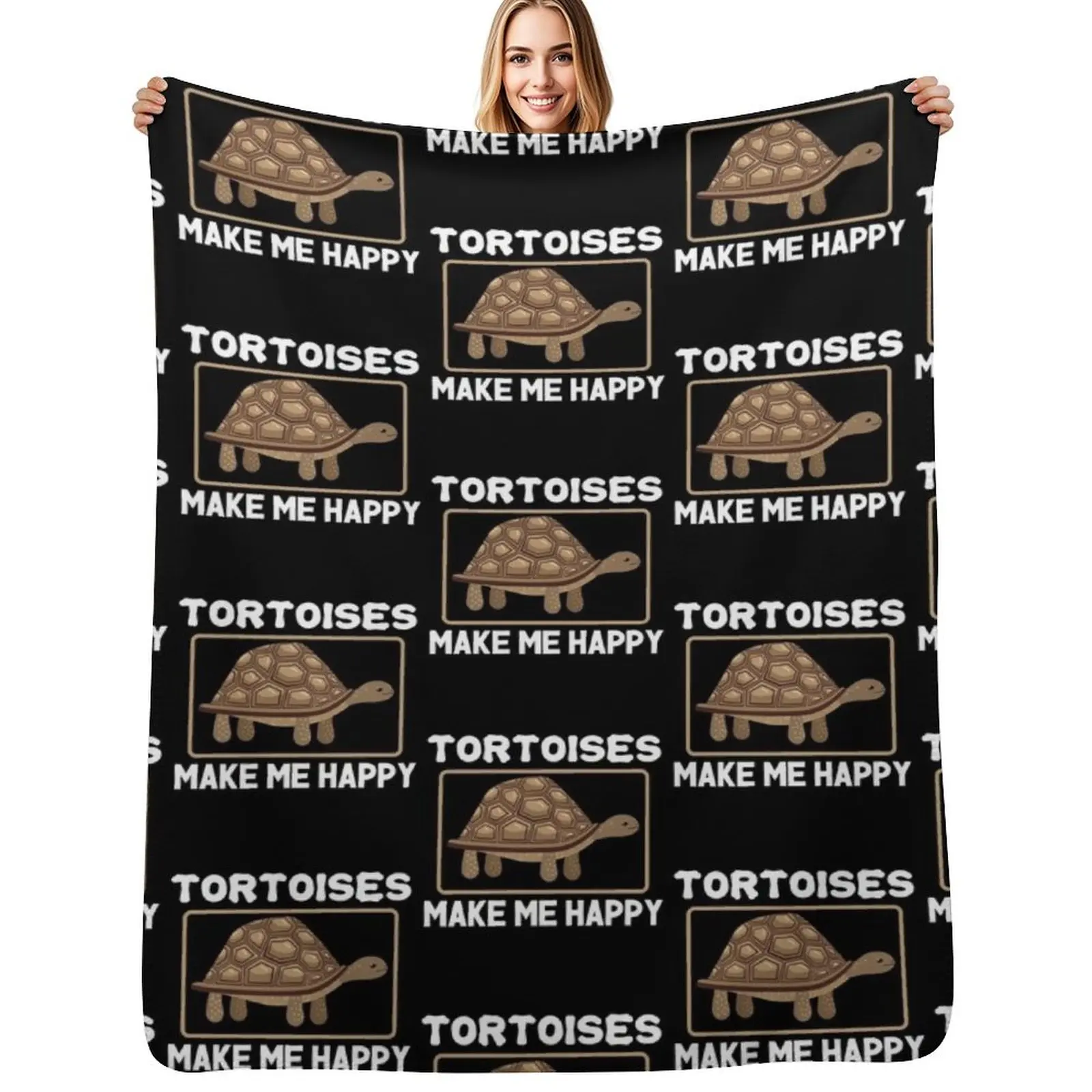Tortoises Make Me Happy Throw Blanket Summer Cool Breathable Blanket for Sleeping