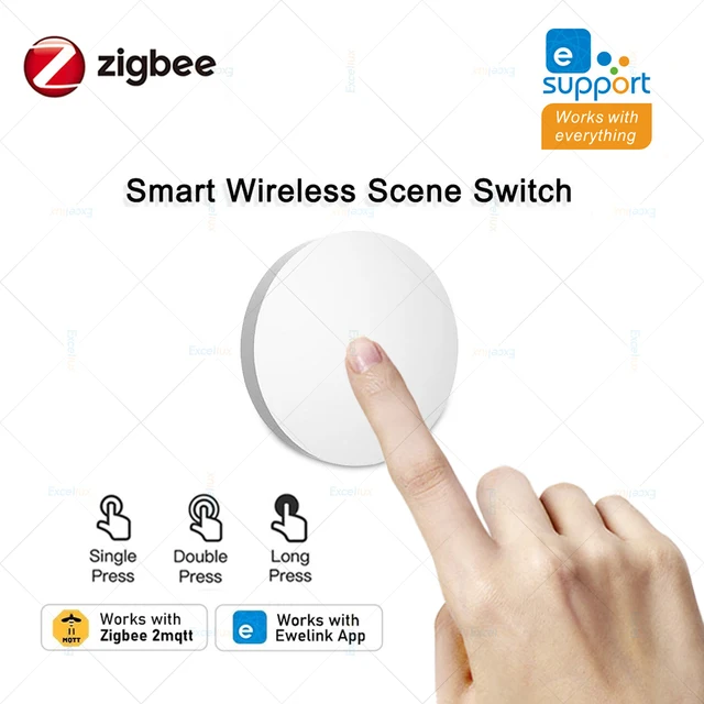Przycisk ZigBee przełącznik sceny inteligentne połączenie inteligentny bezprzewodowy przełącznik wciskany na ścianie współpracuje z inteligentnym urządzeniem Zigbee2MQTT EWelink