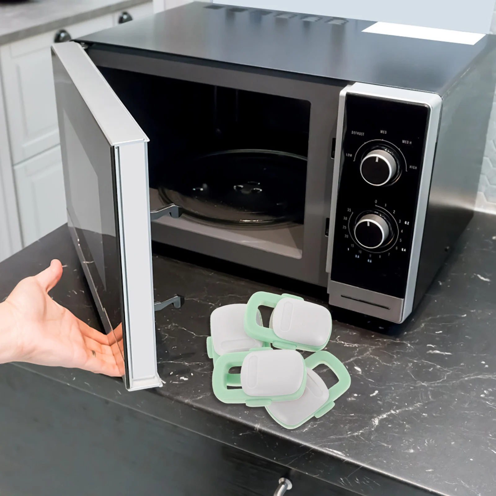 

4Pcs Child Safety Oven Locks Baby Proofing Appliance Lock Toddler Door Security Kitchen Lock Childproof Door Knob