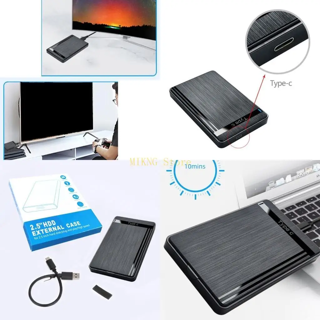 USB C HDD Enclosure 2.5" USB 3.1 Type C SSD External Hard Disk Case 5Gbps best sale