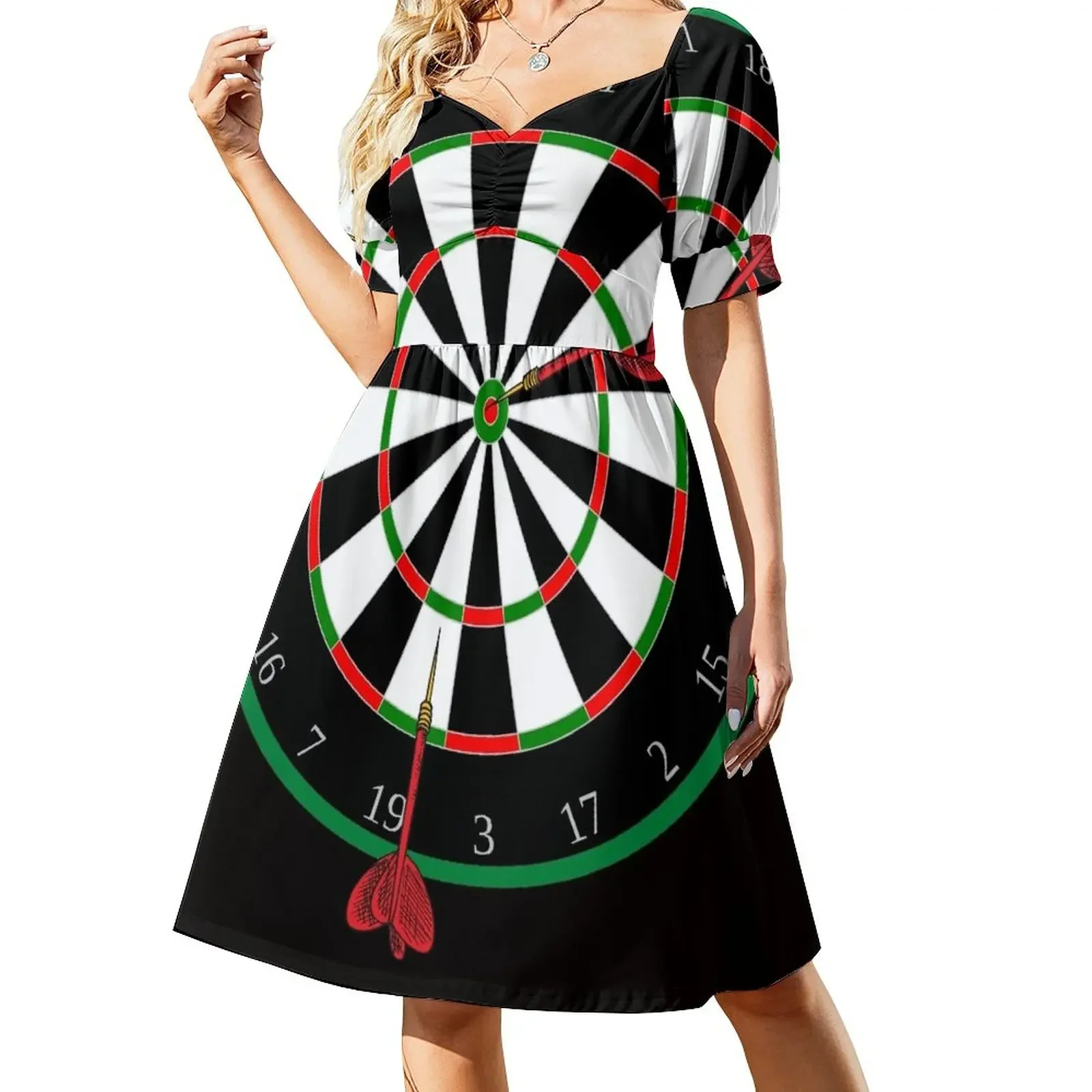 Dartboard Short-Sleeved Dress dress for woman ladies dresses for special occasions Cocktail of dresses