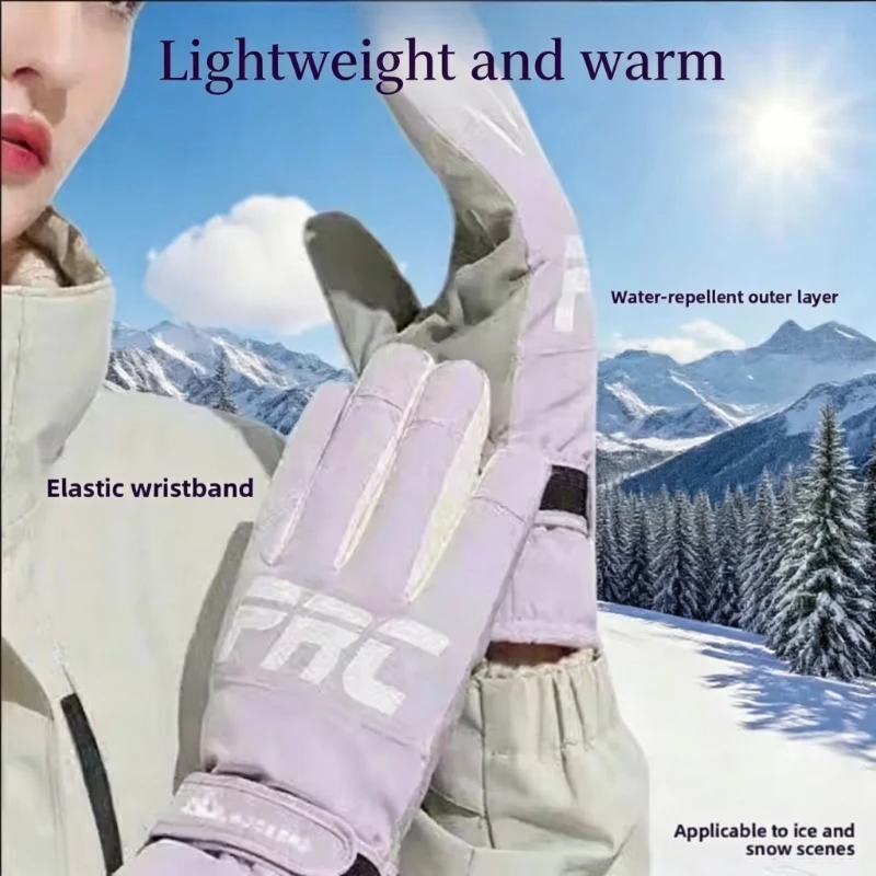 Waterproof Windproof Full Finger Polar Fleece Ski Gloves Touch Screen Compatible Men Women Snowboard Cycling Winter Sports Glove 3