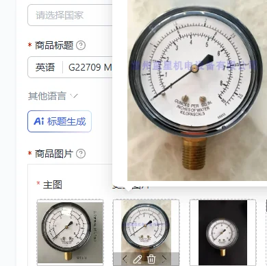G22709 Marsh alltown capsule micro pressure gauge, pressure gauge 8.6KPA 3.5KPA 3PSI 10