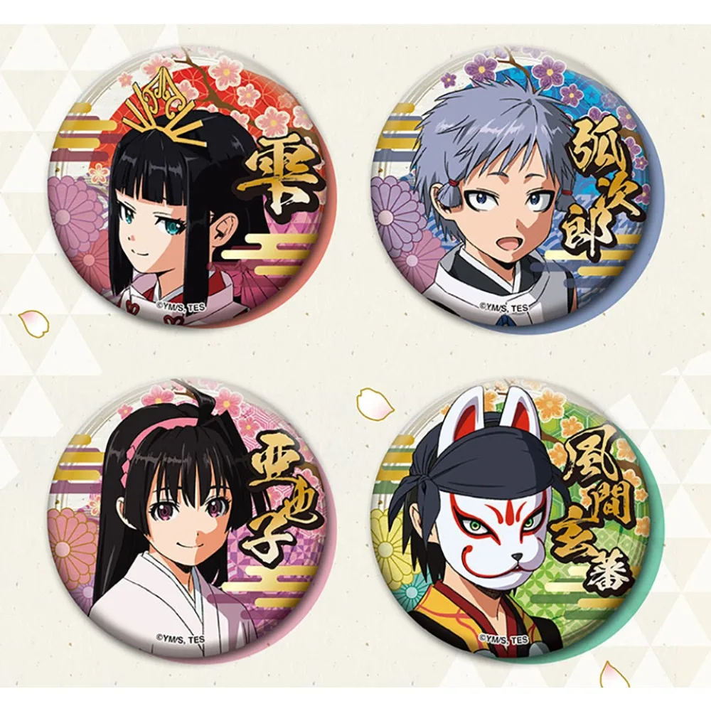 Genuine Eaki The Elusive Samurai Brooch Japanese Anime Characters Creative Peripherals Bag Round Badge Accessories Fans Gifts