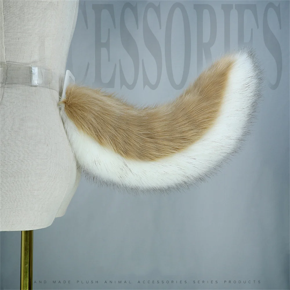 4 Colors Furry Animal Dog Fox Wolf Tail Cute Plush Dress Up Party Comic-Con Costume Cosplay Props Adjustable Belt Faux Fur Tail