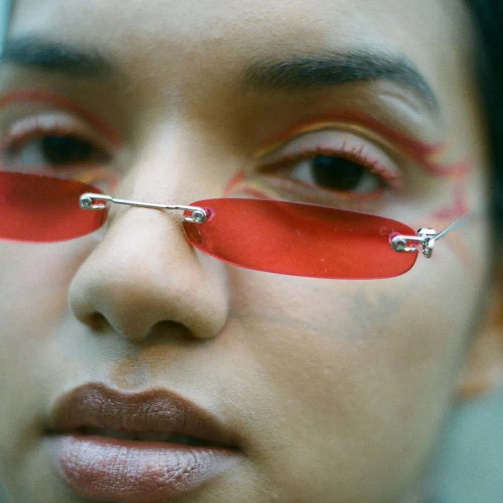 

Red Lens Square Sunglasses Small Stylish Durable Uv 400 Protection Party Glasses Fashion Eyewear for Men Women