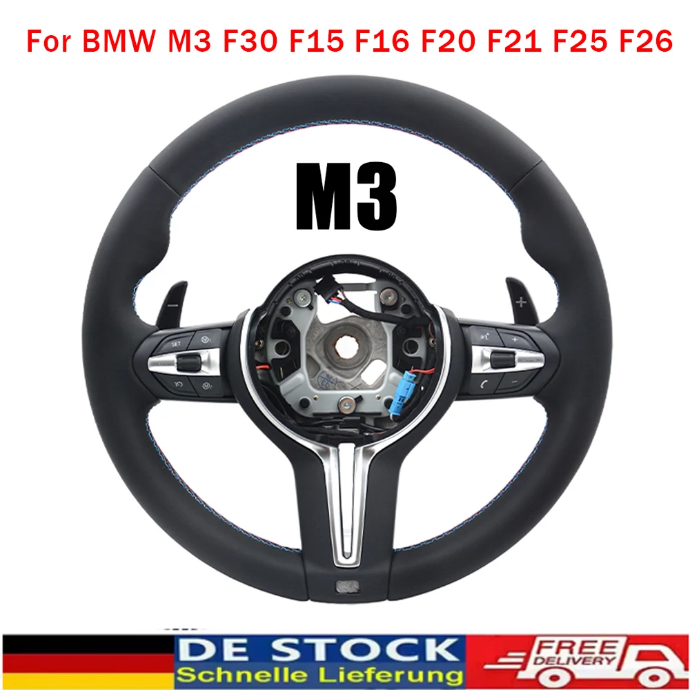 

M Sport Full Leather Steering Wheel For BMW M3 F30 F15 F16 F20 F21 F25 Car Accessories