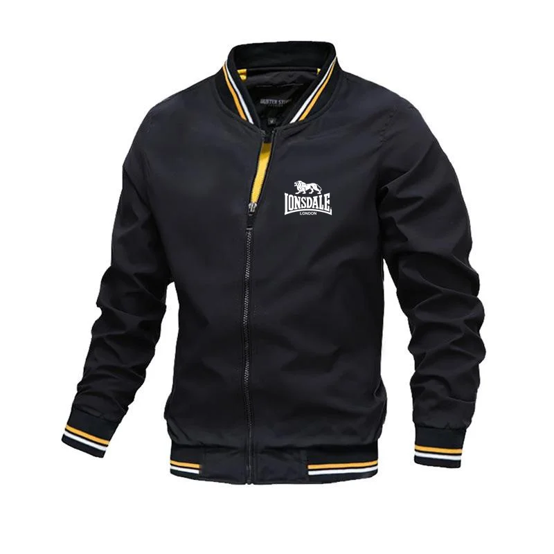 

LONSDALE Spring and Autumn Men's Fashion Street Jacket, Outdoor Leisure Zipper Men's Windproof Leisure Stand up Collar Jacket
