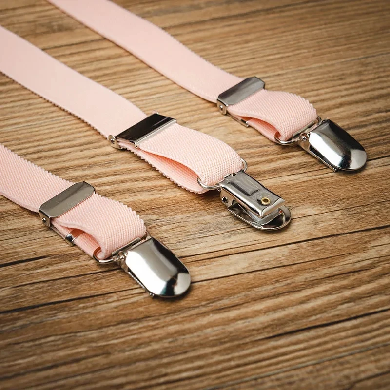 Heavy Duty Strumpf für Männer Hosen Rosa Y-förmigen 3 Clip Gummiband Erwachsene Sling Clip 2*115cm für Hochzeit Party Hosen Hosenträger